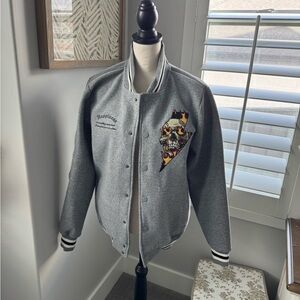 Men’s Ring of Fire skull bomber jacket size small